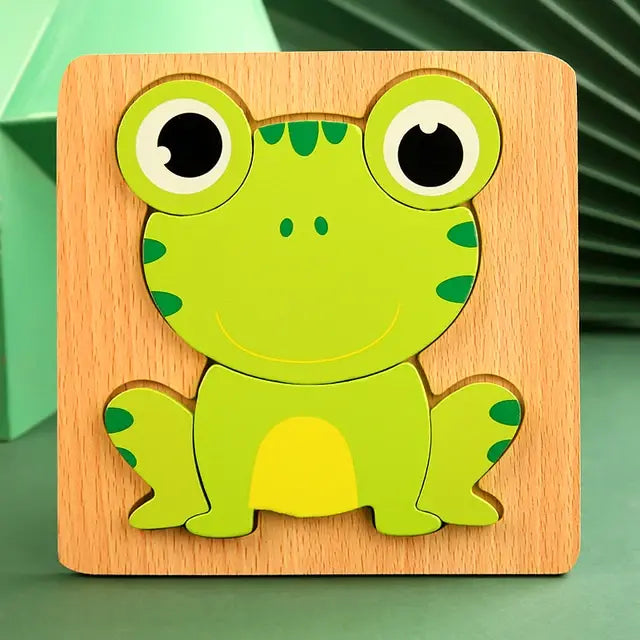 Wooden Puzzle Baby Cartoon Animal