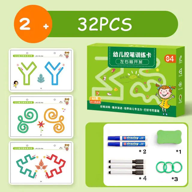 Children Montessori Drawing Numbers and Letters